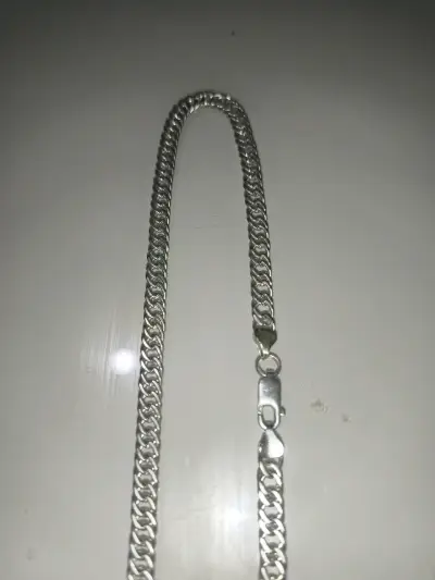 Cadena de plata estilo cubano - miniatura 4