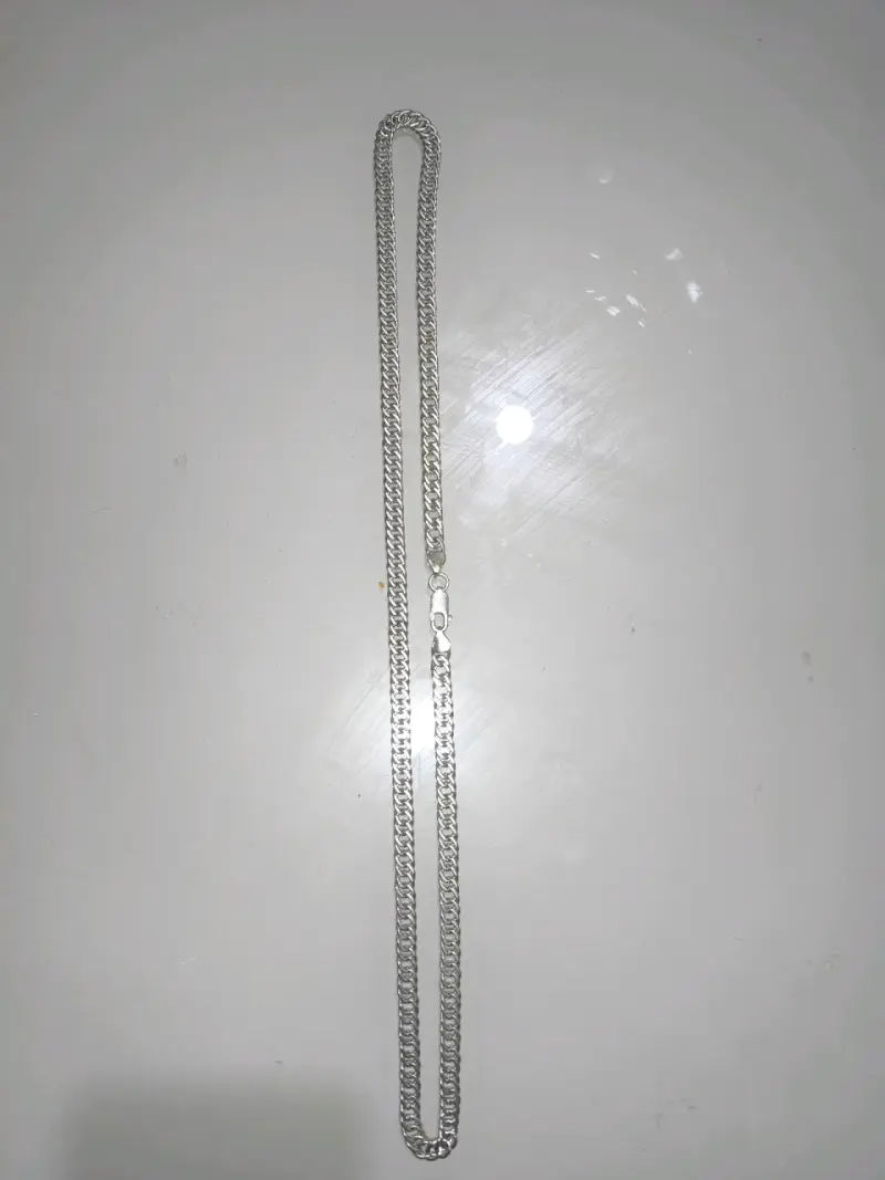 Cadena de plata estilo cubano - 5