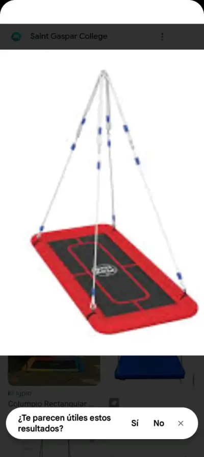 Columpio rectangular para niños rojo y negro - miniatura 1