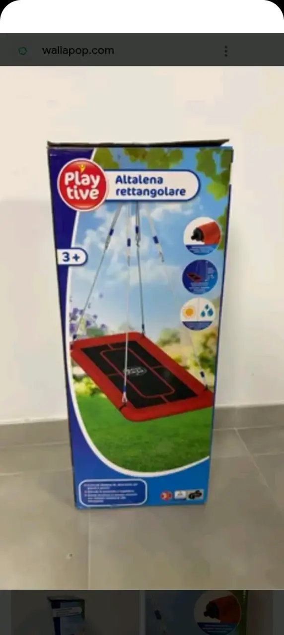 Columpio rectangular para niños rojo y negro - 2