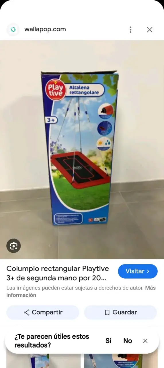 Columpio rectangular para niños rojo y negro - 3