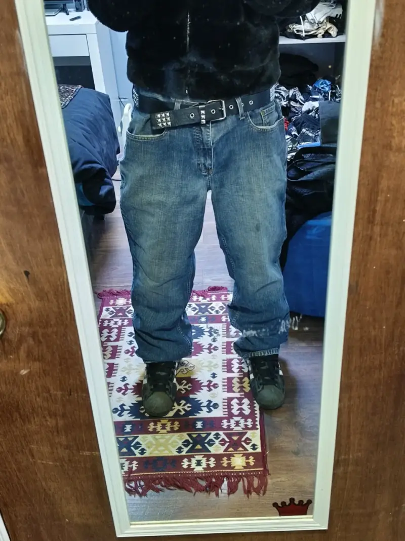 Jeans holgados de mezclilla azul - 1