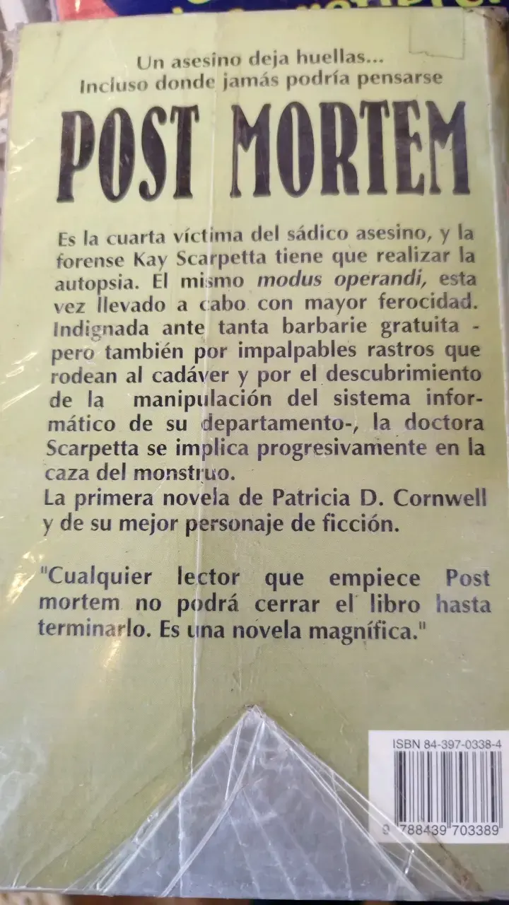 Libro 'Post Mortem' de Patricia Cornwell - 2