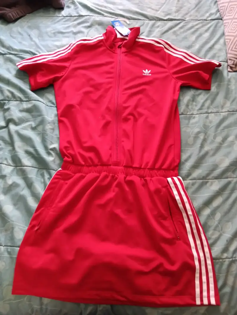 Vestido deportivo rojo Adidas con cierre - 2