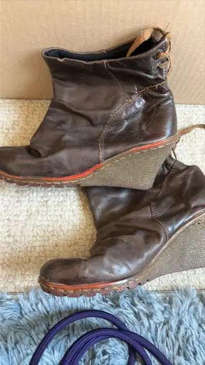 Botines de cuero marrón - miniatura 5