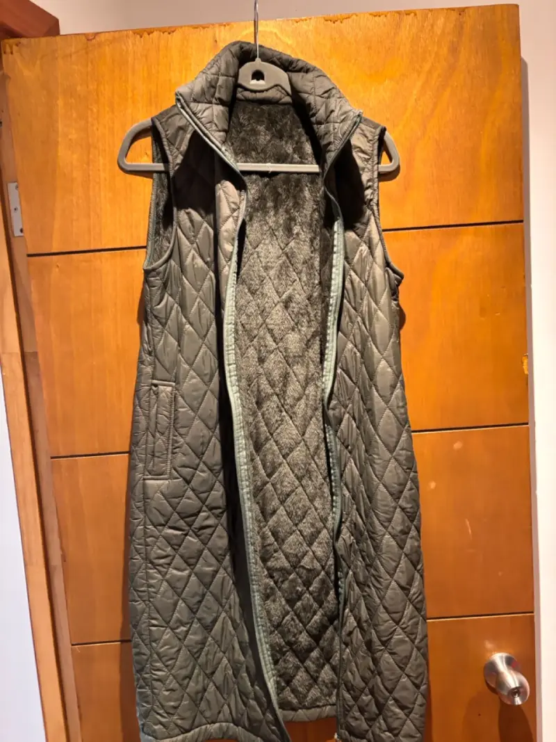 Parka acolchado gris sin mangas - 2