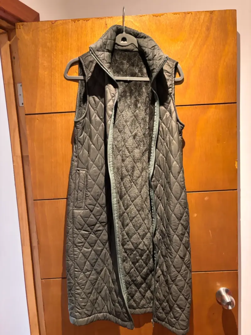 Parka acolchado gris sin mangas - 3