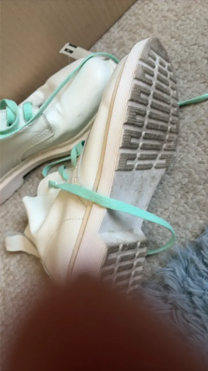 Botines de cuero blanco con cordones verdes - 3