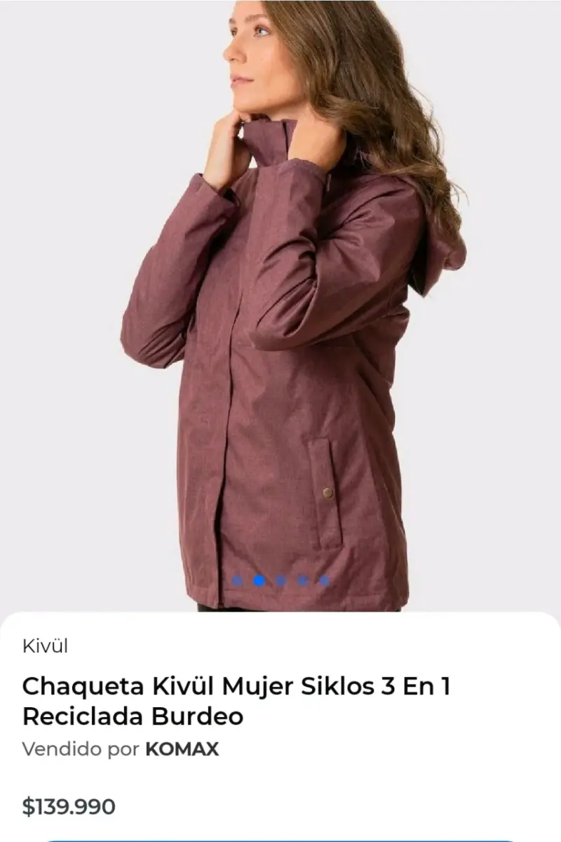 Chaqueta Kivül Mujer Siklos 3 en 1 Burdeo - 1
