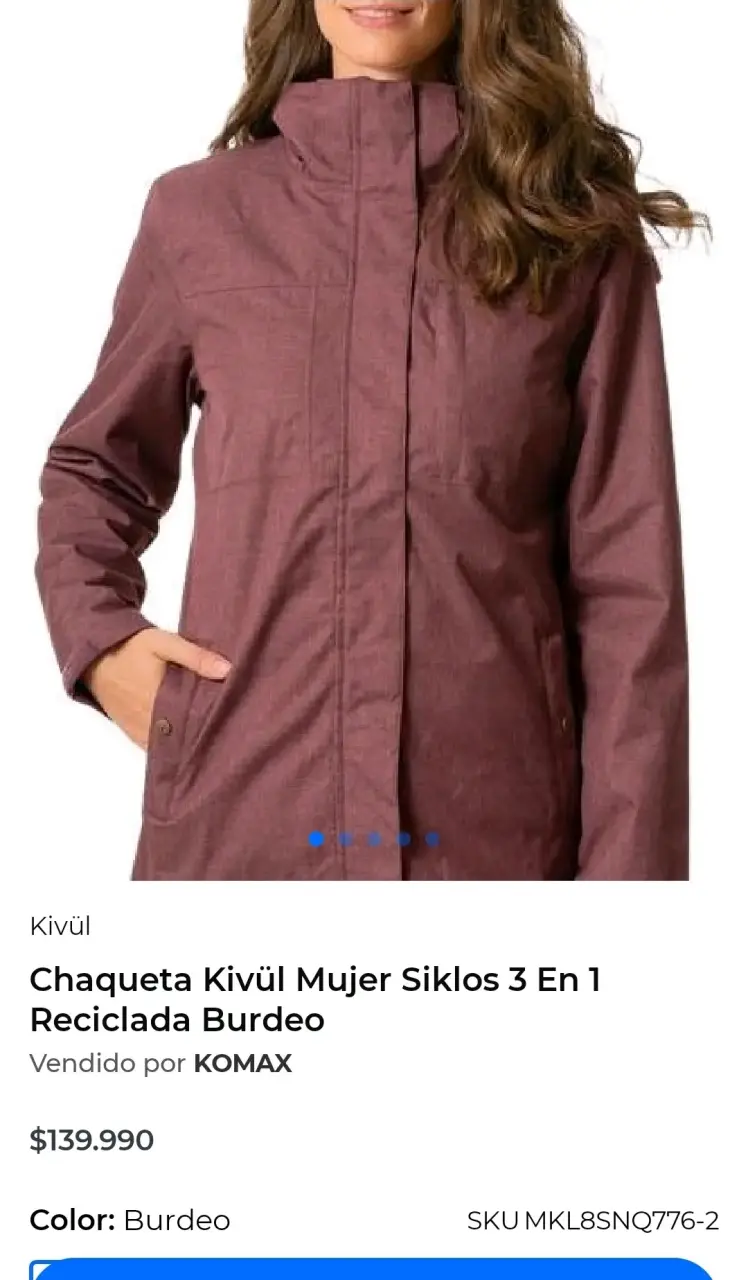 Chaqueta Kivül Mujer Siklos 3 en 1 Burdeo - 2