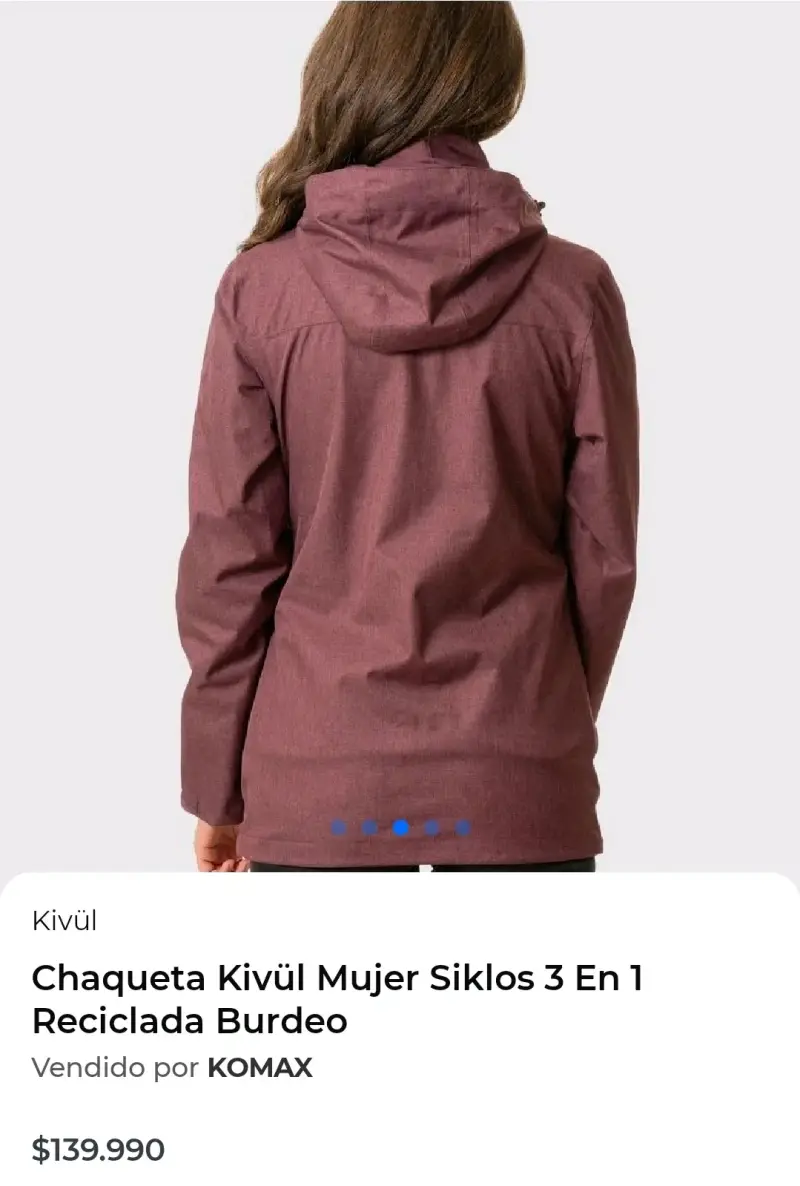 Chaqueta Kivül Mujer Siklos 3 en 1 Burdeo - 3