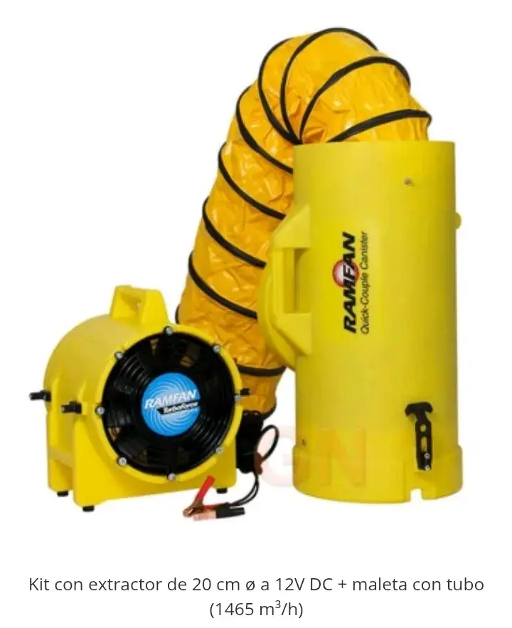 Extractor de aire industrial amarillo - 1