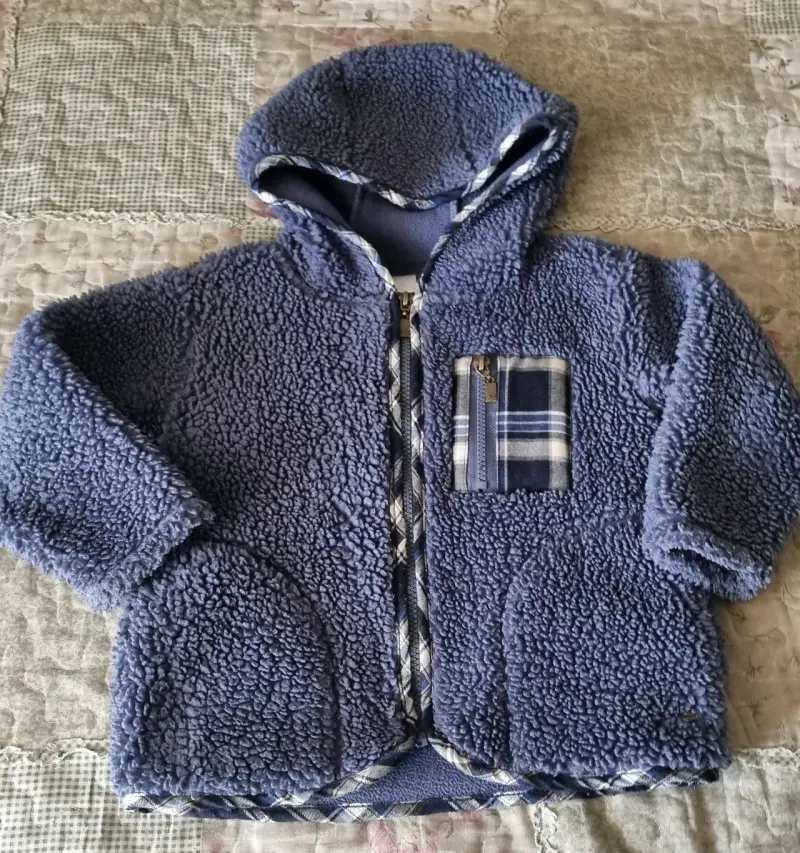 Polar azul con capucha, marca Opaline talla 3 años - 1