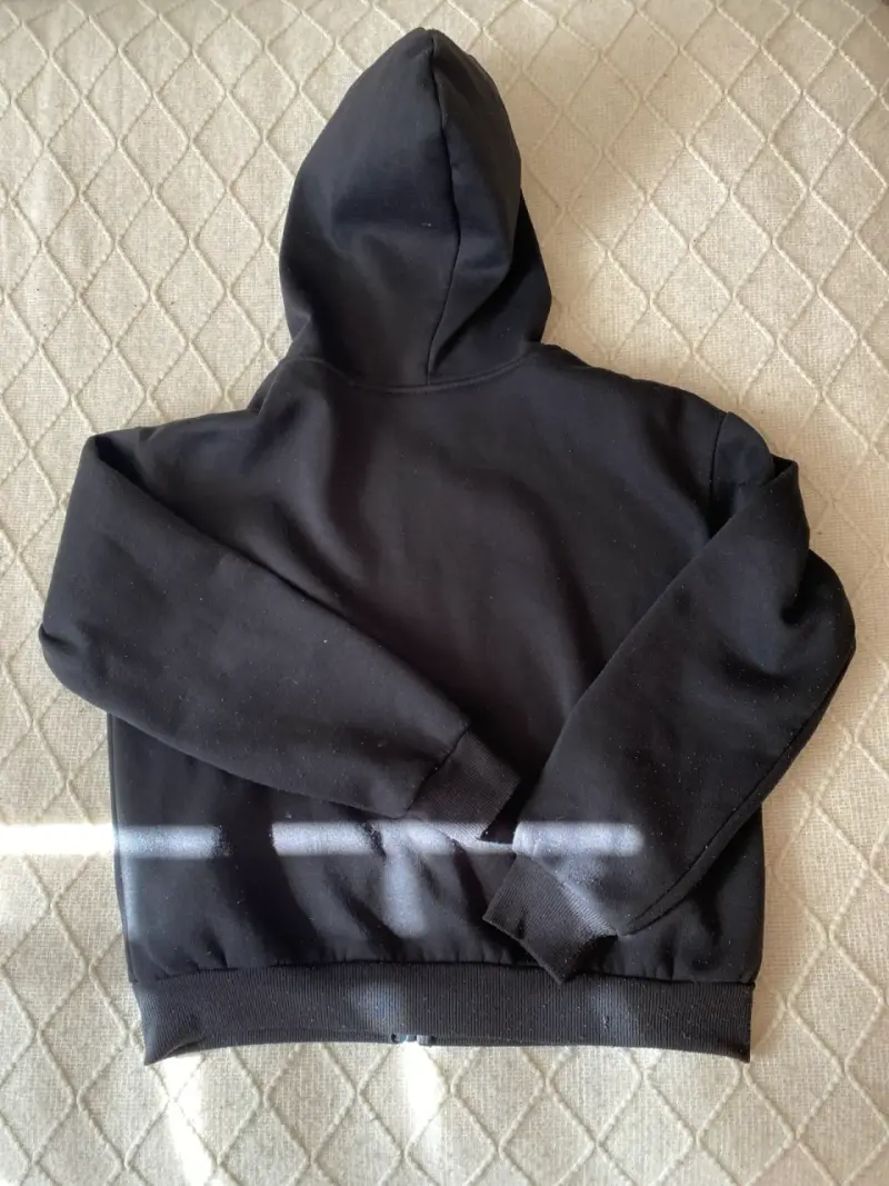 Polerón negro con capucha unisex XS - 2