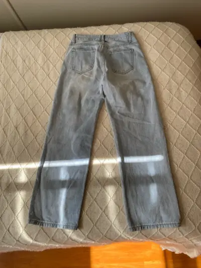 Jeans desgastados de mezclilla azul claro XS - miniatura 2