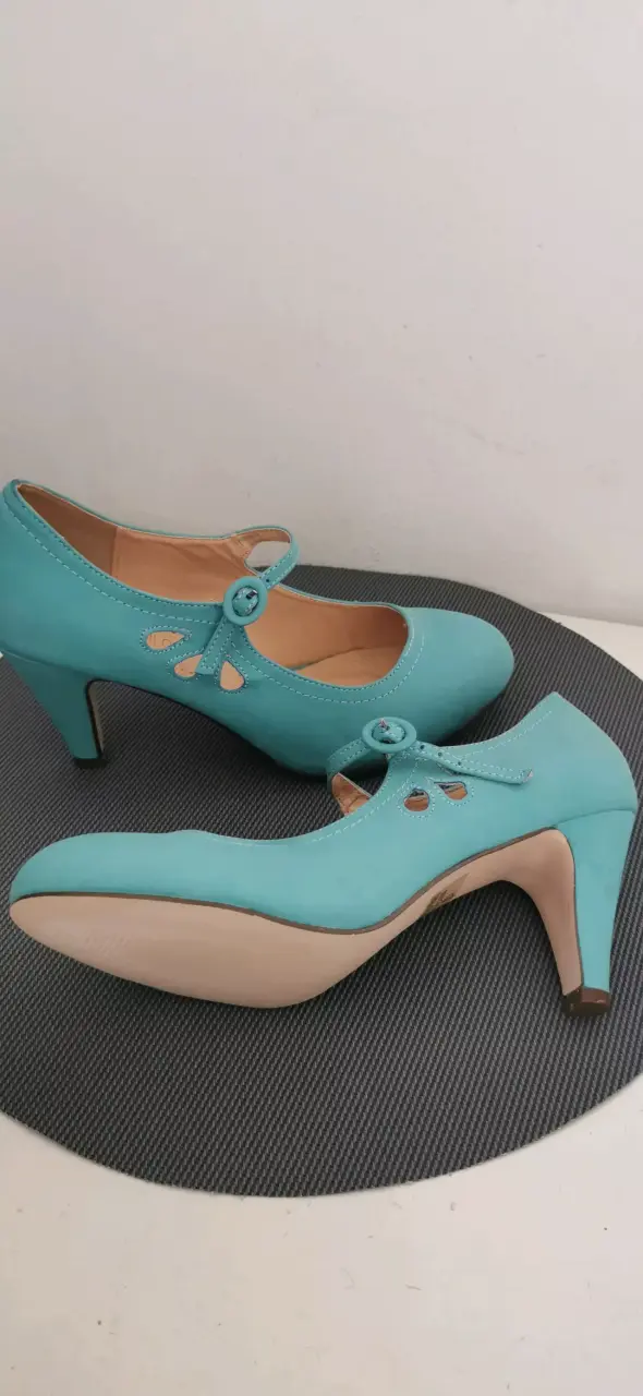 Zapatos de tacón turquesa Chase and Cloé - 4