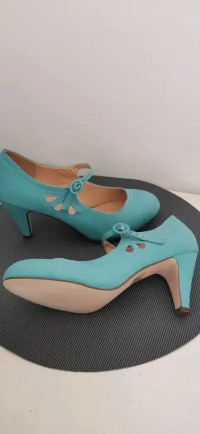 Zapatos de tacón turquesa Chase and Cloé - miniatura 4
