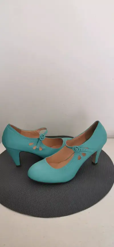 Zapatos de tacón turquesa Chase and Cloé - miniatura 5