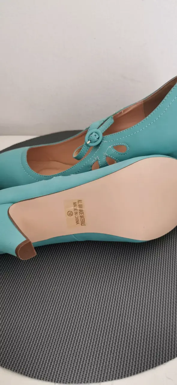 Zapatos de tacón turquesa Chase and Cloé - 4