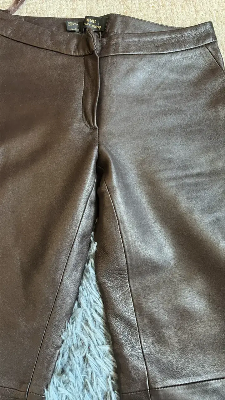 Pantalones de cuero marrón MNG - 1