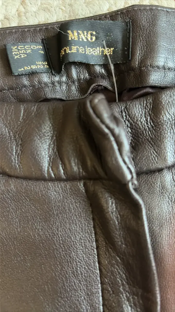 Pantalones de cuero marrón MNG - 2