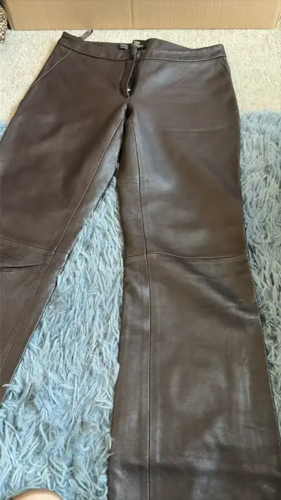 Pantalones de cuero marrón MNG - miniatura 4