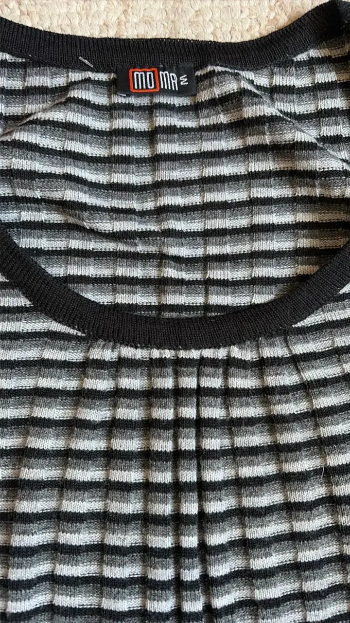 Vestido de rayas blanco y negro casual - 3