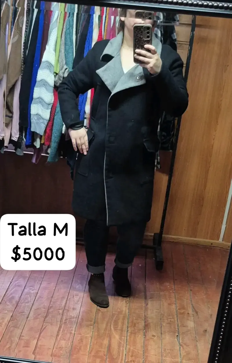 Abrigo rojo de lana talla M - 5
