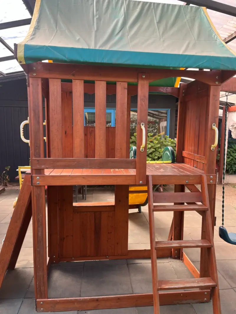 Juegos infantiles de madera con resbalín - 4