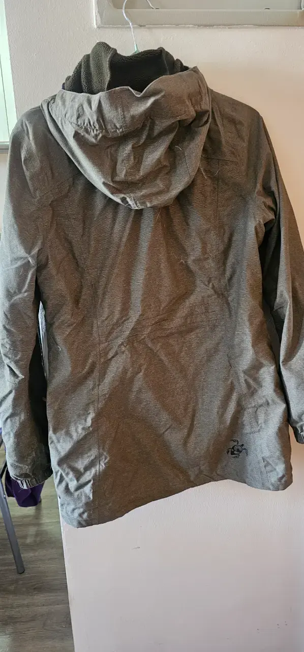 Parka gris impermeable para mujer desmontable - 2