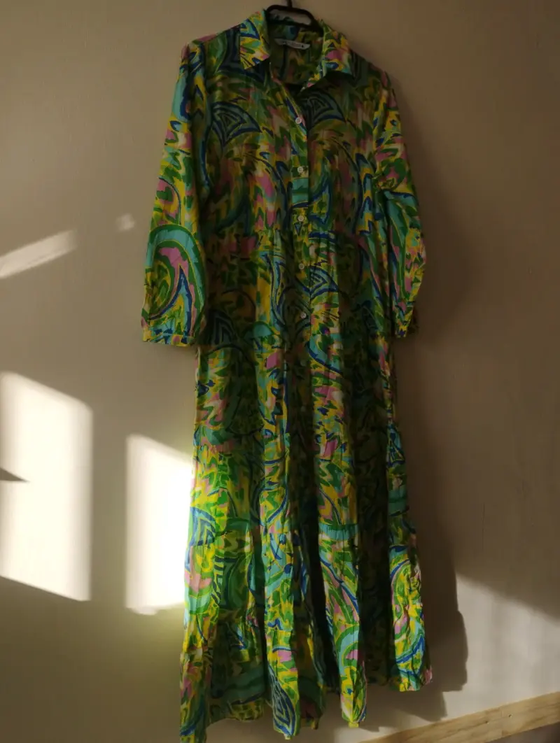 Vestido largo estampado colorido Zara - 4