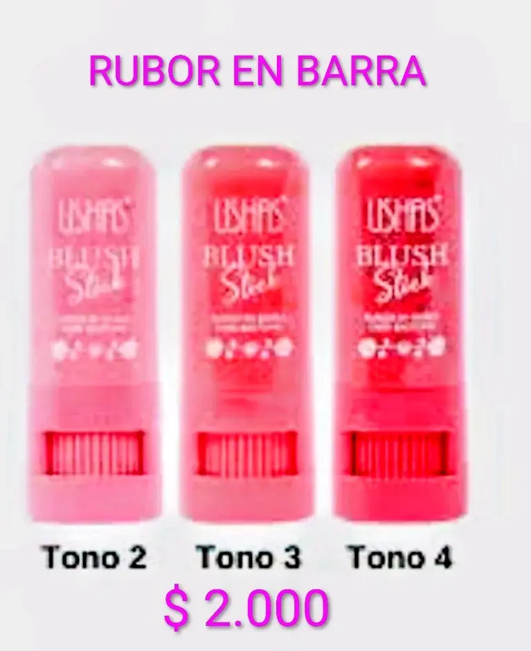 Rubor en barra tonos variados