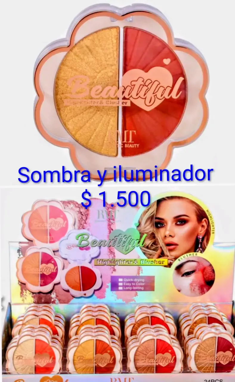 Paleta de sombra e iluminador Beautiful