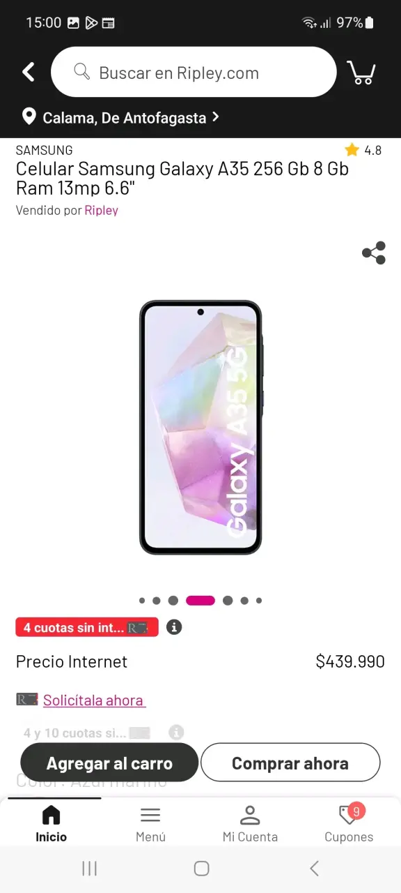 Smartphone Samsung Galaxy A35 5G casi nuevo. - 6