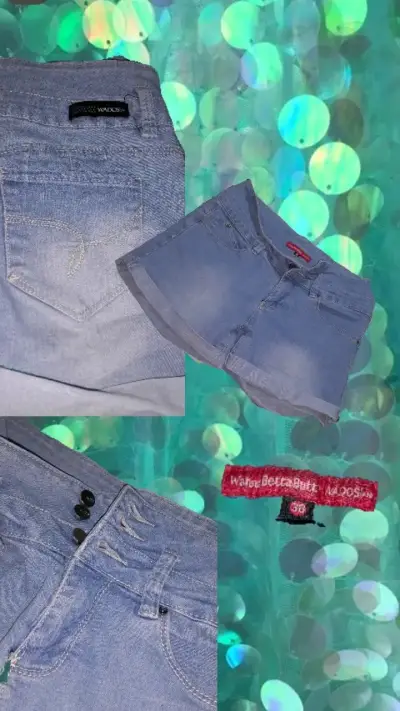 Shorts de mezclilla azul para mujer - miniatura 1
