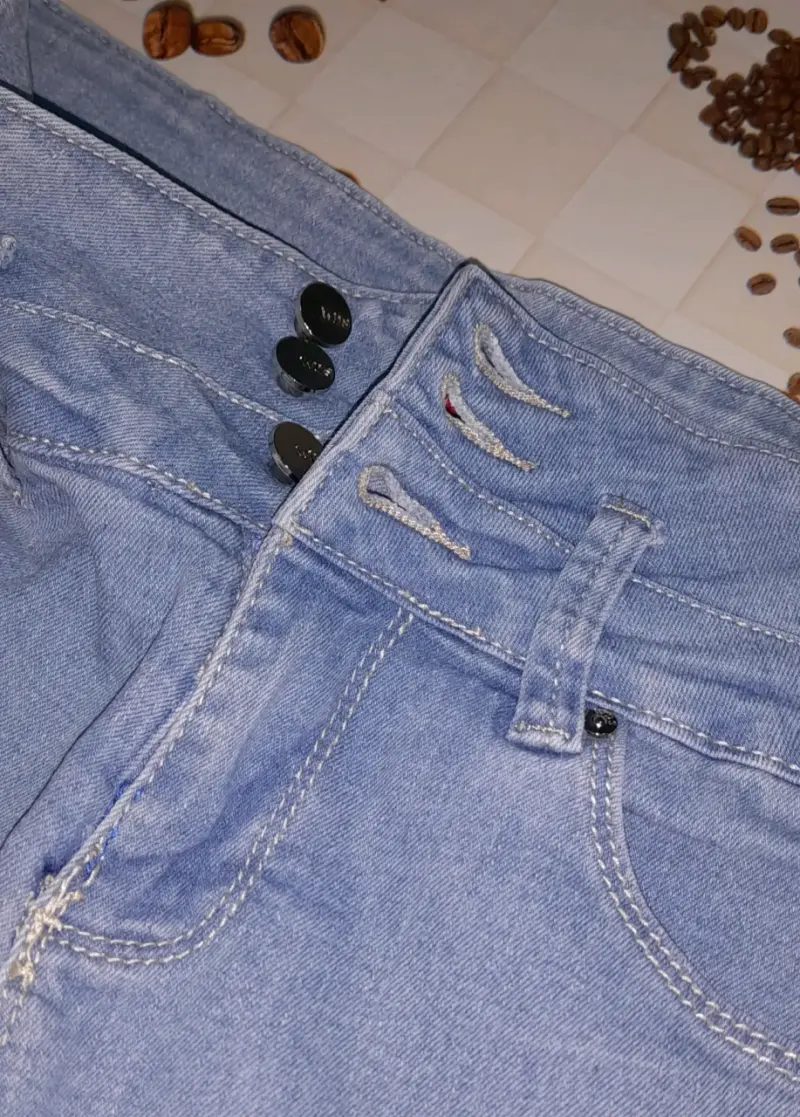 Shorts de mezclilla azul para mujer - 2