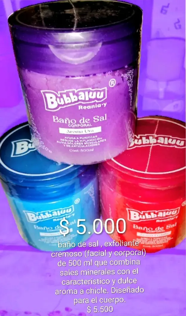 Baño de sal Bubbaluu aroma uva 500ml