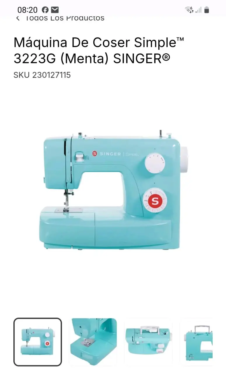 Máquina de coser Singer Simple 3223G menta - 1