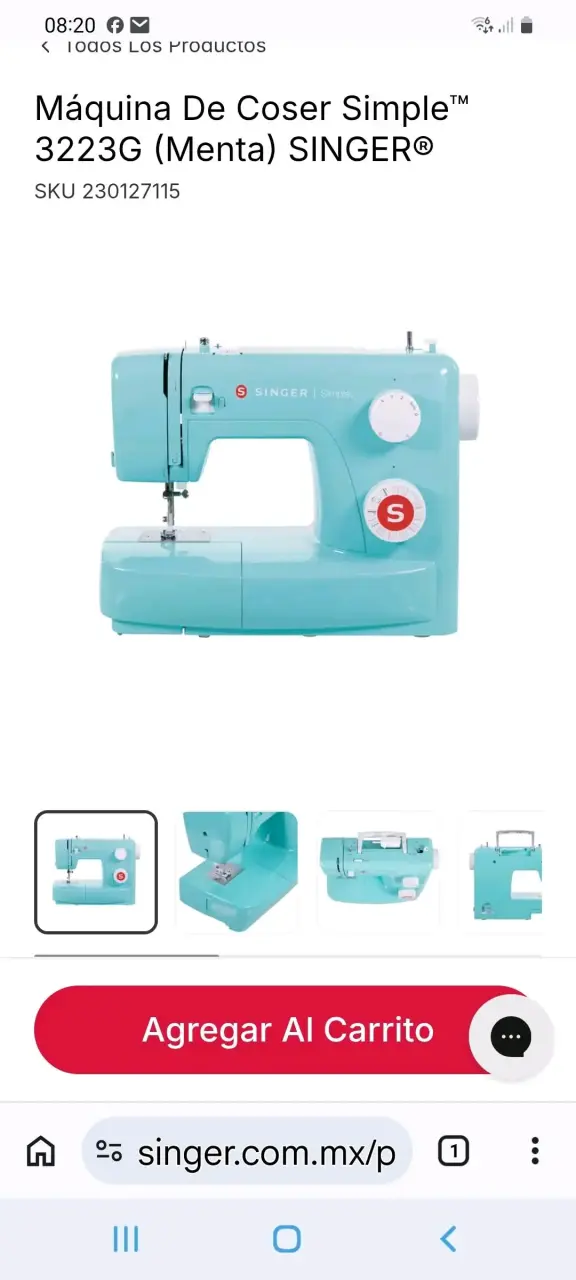 Máquina de coser Singer Simple 3223G menta - 2
