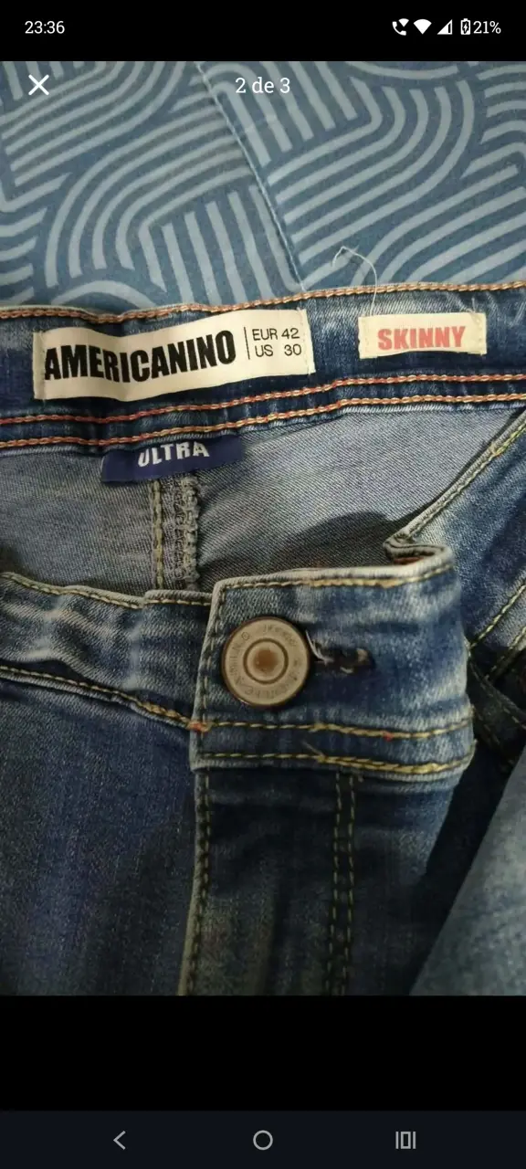 Jeans desgastados azul claro para hombre - 2