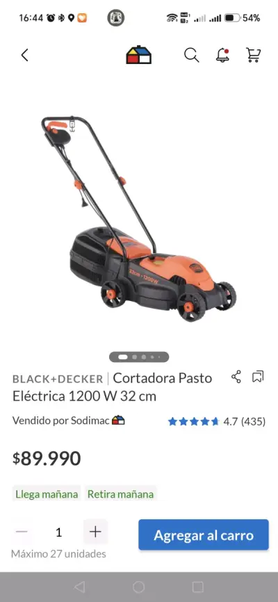 Cortacésped eléctrico 1200W 32cm - miniatura 2