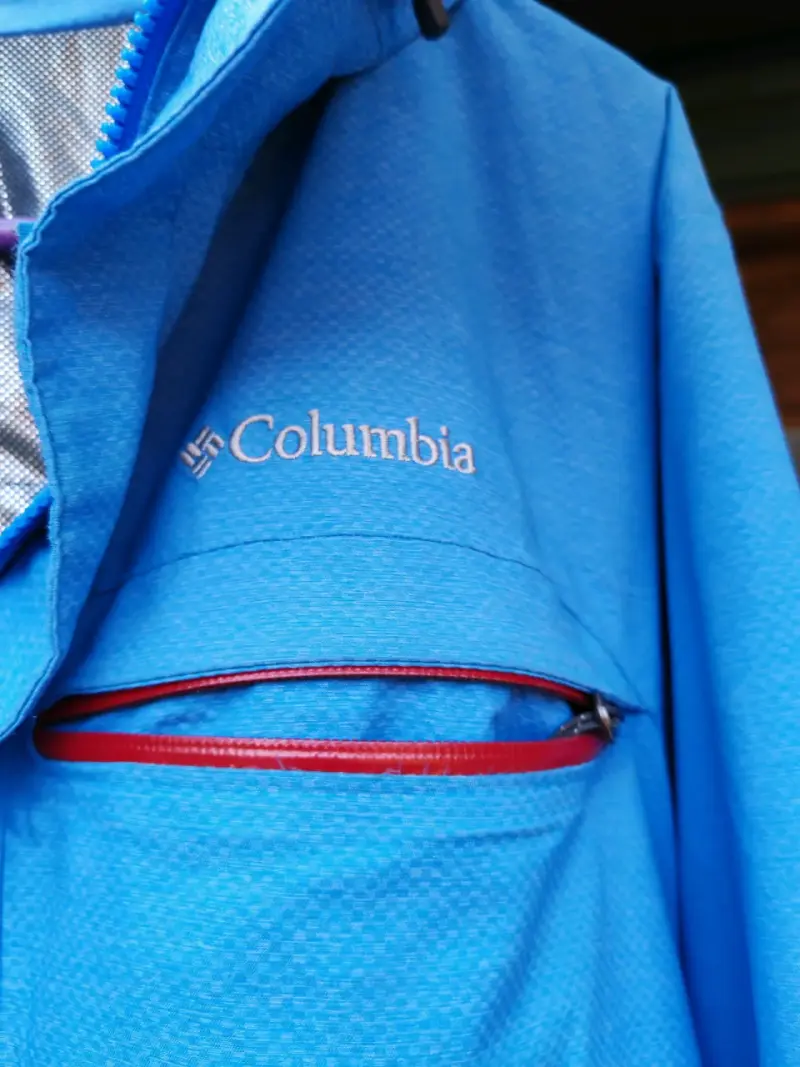 Chaqueta impermeable Columbia azul con capucha - 3