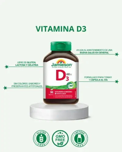Vitamina D3 Jamieson sin gluten ni lactosa - miniatura 2