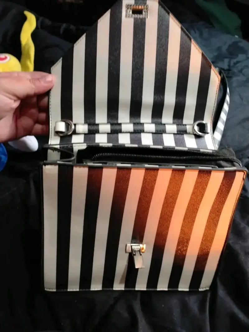 Cartera de rayas blanco y negro elegante - 2