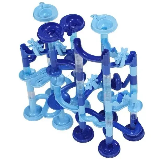 Pista de canicas azul para niños