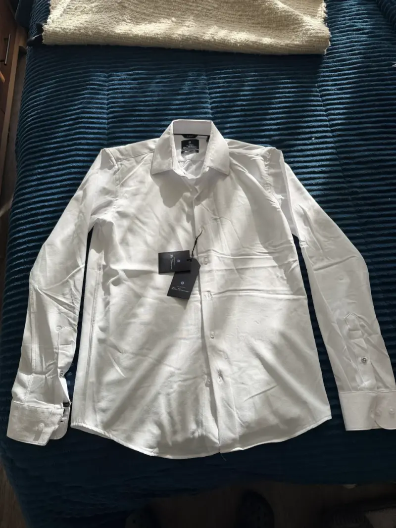 Camisa blanca de vestir para hombre - 1