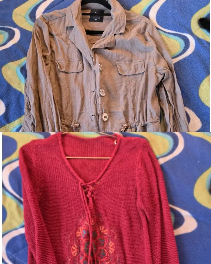 Pack Chaqueta beige de lino talla 44 y sweater
