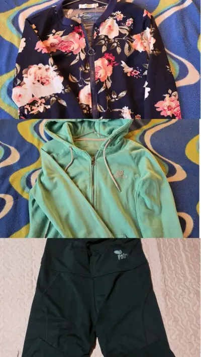 Pack Chaqueta floral, poleron y calza patra - miniatura 1