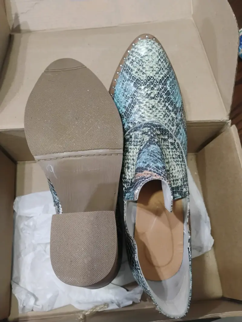 Zapatos de cuero estilo serpiente para mujer - 1