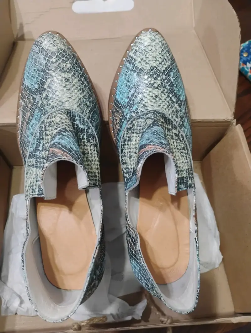 Zapatos de cuero estilo serpiente para mujer - 2